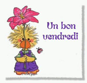 Gif animé Bon vendredi canard fleur
